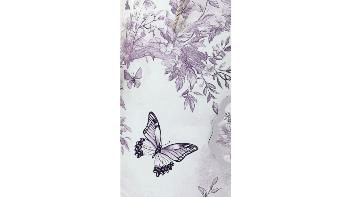 Trusou botez Purple Toile cu fluturi și flori mov personalizat 7